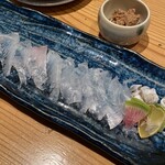 炉端の佐藤 - カワハギ薄造り肝醤油