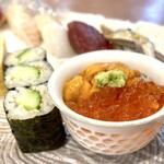 蘇しじ - ◎2周年：特別ランチメニュー／追加の小鉢（ウニ、イクラ、酢飯）