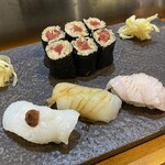 鮨 ひでぞう - 鉄火巻・生だこ・平目・太刀魚