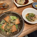 中国料理 堀内 - 水餃子甘辛ソース、春巻き
