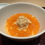料理屋 稲家 - 【 毛ガニとすじこの玉地蒸し 】