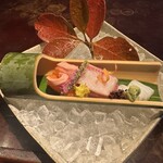 燈々庵 - お造り　旬魚三種盛り
