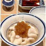 鮨 はしもと - 昆布出汁で炊いた鱈白子 大根おろし添え