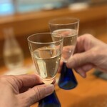 いわもと - グラスを変えて頂き再び乾杯♪(*^^)o∀*∀o(^^*)♪