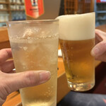 いわもと - まずはハイボールと生ビールで乾杯♪(*^^)o∀*∀o(^^*)♪