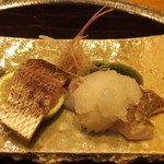 Sengakuji Monzem Monya - 昆布〆炙り 魚神（のどぐろ） かます