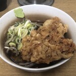 一由そば - ジャンボゲソ天冷やし太蕎麦　¥650-