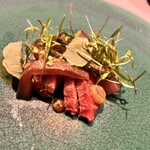 OZIO - 『炙り鮪のタリアータと万願寺唐辛子スモークバーニャカウダ』