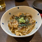 やきとり小川 - きのこと山芋のしょうゆ漬け