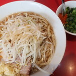 ラーメン二郎 - ラーメンミニ＋ニンニク少し＋青ネギ炙