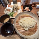 うどん山長 - 大海老天薬味うどん(おためし)と天ぷら