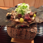 温味 - 2014/11洞爺あか牛の朴葉味噌やき　うまし。