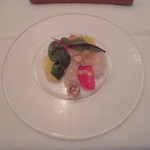 クッチーナ イタリアーナ ガッルーラ - ２０１４年１１月２２日前菜　かわはぎのカルパッチョとその肝