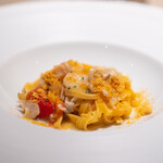 TATSUMI - タリアテッレ つぶ貝、トマト、自家製ハッピーターンの粉