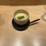 恵比寿 鮨 謙心 - 白子の茶碗蒸し