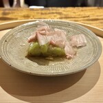 温石 - 焼き茄子、削りたての鰹節　丸ごと炭火焼きした茄子　慈悲深い