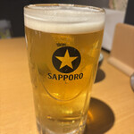 博多もつ鍋 いちたか - 生ビール　サッポロ黒ラベル　かみさんと9杯飲みました