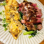 江坂イタリアン ラッポルティ - 厳選牛ステーキと真鯛の香草パン粉焼き