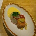 玉之湯 - サーモン燻製錦巻　小蕪・松の実など(2014年)