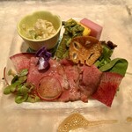 神戸牛 吉祥吉 - 前菜5種 神戸牛ローストビーフ