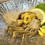 館山美食倶楽部 - 酔蟹（上海蟹の半身に加えて蟹味噌も紹興酒漬けに）