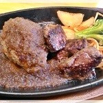 ハンバーグ＆ひとくちてっぱんステーキランチ　1,274円