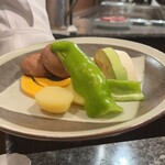 六角堂 - 焼き野菜  珍しい白ナス入ってた！