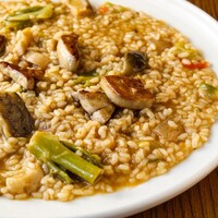 フォアグラとポルチーニ茸のアロスメロッソ