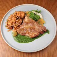 銘柄豚のグリル アロス添え
