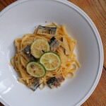 秋刀魚とすだちのペペロンチーノ