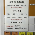 豚が1番☆脂が2番 - 麺と野菜の量の案内とお店のオススメセット