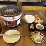 東京中目黒炭火焼肉ホルモンまんてん - 火鉢セット