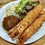 むこのっそん - 大ママのハンバーグ&有頭エビフライ3匹