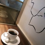 Daichi No Megumi Hokkaidou - ランチ コーヒー（横にあるのは北海道の地図）
