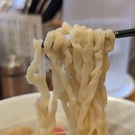 純手揉み中華 れん - 弾力バツグンの太ちぢれ麺