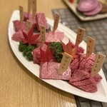 みやび - A5黒毛和牛希少部位 10種類盛り合わせ(ハラミ、クリ、ヒレ、ミスジ、リブカブリ、ナカニク、カメノコ、ザブトン、コスモ、シンシン)