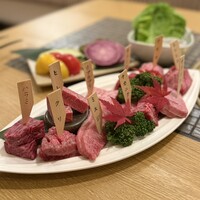 みやび 六本木店 - A5黒毛和牛希少部位 10種類盛り合わせ(ハラミ、クリ、ヒレ、ミスジ、リブカブリ、ナカニク、カメノコ、ザブトン、コスモ、シンシン)