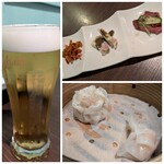 ダオフー - ちょい飲みセット1,200円✨️冷菜と蒸し物のお得セットに生ビールを選択。
