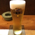 すずりき - 生ビールは一番搾りです。