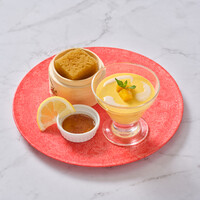 マンゴープリン甜點心添え