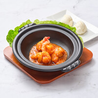 大海老のチリソース花巻添え