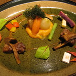 あせび野 - 中皿･･･ﾋﾚｽﾃｰｷに､ｵｲﾗ達は「本わさび」にて喰らう