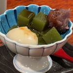 飯豊権現蕎麦 桐屋 - そばの葉あんみつ