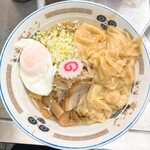 中華そば みたか - ワンタンメン油そば（麺軽）　半熟卵付き