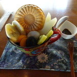 御膳水 - クリーム白玉あんみつ