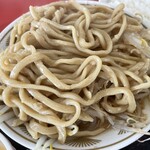 ラーメン もっけだの - 『朝食セット(ラーメンニンニク野菜マシマシ＆ライス普通)＋A賞特典』の天地返し