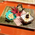 一石三鳥 - ◉前菜
      ・ミニ大根、おひたし、白子の旨煮