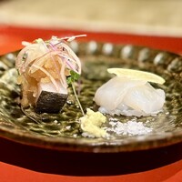 一石三鳥 別邸 - ◉旬魚お造り
                      ・水タコ、サワラ