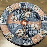 酒膳さめしま - 撮り忘れた「銀杏、里芋、毛蟹しんじょうを挟んだ蓮根」が盛られていた皿