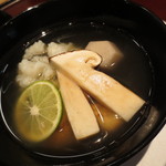 新宿割烹 中嶋 - 鱧と早松茸です。そして石川芋も。落ちつきのある味わいを楽しみました。